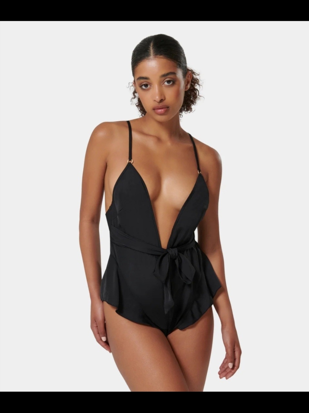 Blake Luxury Satin Teddy Black Bluebella Size L